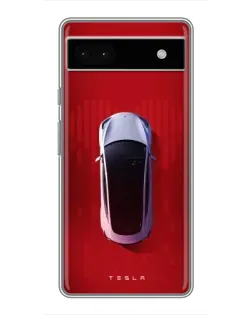 Чехол для Google Pixel 6a с картинкой «Tesla Top View»
