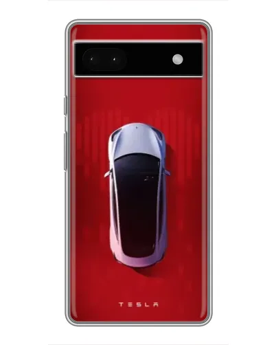 Чехол для Google Pixel 6a с картинкой «Tesla Top View»