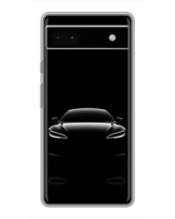 Чехол для Google Pixel 6a с картинкой «Силуэт Tesla Night»