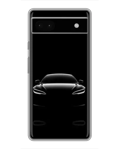 Чехол для Google Pixel 6a с картинкой «Силуэт Tesla Night»