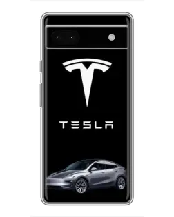 Чехол для Google Pixel 6a с картинкой «Tesla Model Y»