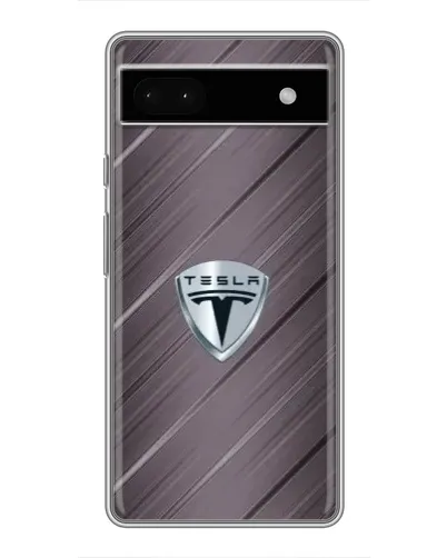 Чехол для Google Pixel 6a с картинкой «Металлическая текстура Tesla»