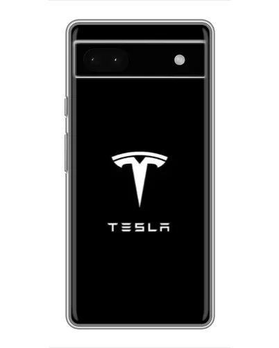 Чехол для Google Pixel 6a с картинкой «Tesla White Logo»