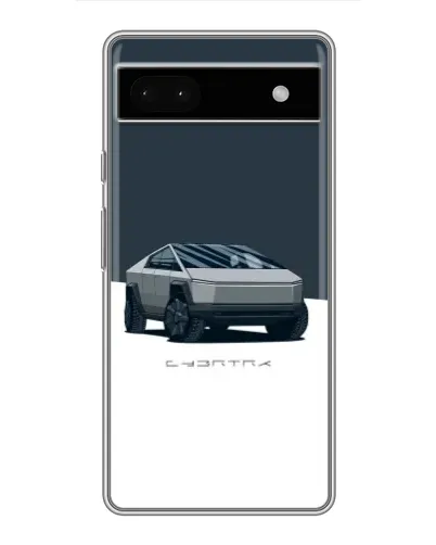 Чехол для Google Pixel 6a с картинкой «Серебристый Cybertruck Tesla»