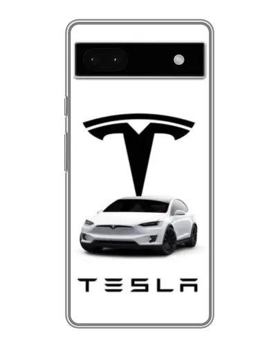 Чехол для Google Pixel 6a с картинкой «Tesla White Style»