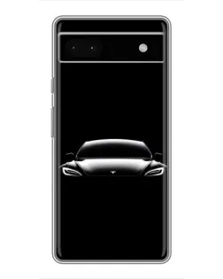 Чехол для Google Pixel 6a с картинкой «Фары Tesla Night»