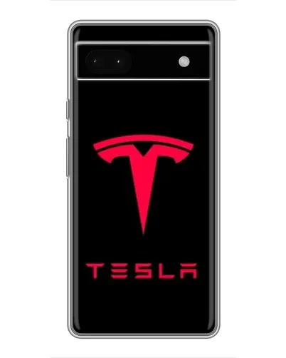 Чехол для Google Pixel 6a с картинкой «Tesla Red Logo»