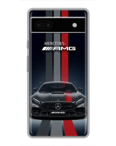 Чехол для Google Pixel 6a с картинкой «Mercedes — белый карбон»