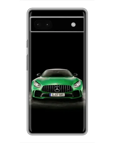 Чехол для Google Pixel 6a с картинкой «Mercedes — неоновый лого»