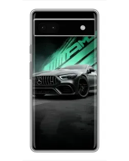 Чехол для Google Pixel 6a с картинкой «Темный Mercedes AMG»