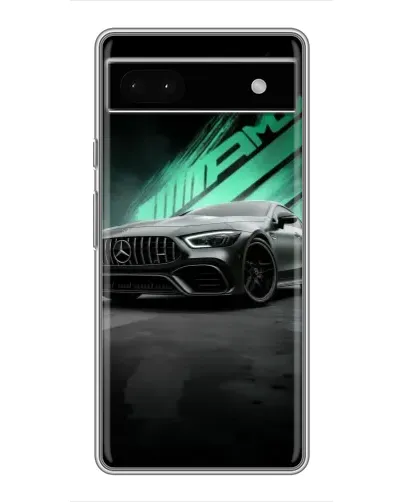 Чехол для Google Pixel 6a с картинкой «Темный Mercedes AMG»
