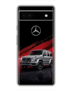 Чехол для Google Pixel 6a с картинкой «Mercedes G-Class красный»
