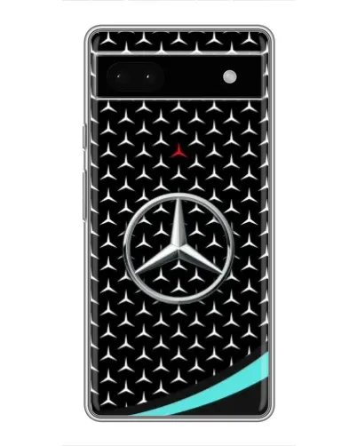 Чехол для Google Pixel 6a с картинкой «Mercedes — бирюзовый акцент»