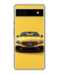Чехол для Google Pixel 6a с картинкой «Желтый Mercedes GT»