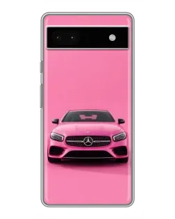 Чехол для Google Pixel 6a с картинкой «Розовый Mercedes AMG»