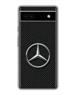 Чехол для Google Pixel 6a с картинкой «Карбоновый Mercedes стиль»