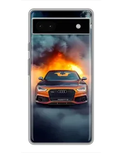 Чохол для Google Pixel 6a з картинкою «Audi у вогняному диму»