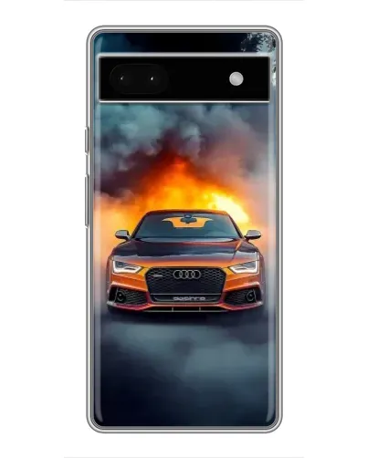 Чохол для Google Pixel 6a з картинкою «Audi у вогняному диму»