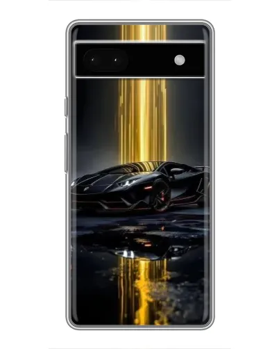 Чехол для Google Pixel 6a с картинкой «Ночной Lamborghini драйв»
