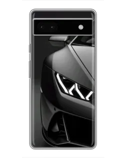 Чехол для Google Pixel 6a с картинкой «Lamborghini фары детализация»
