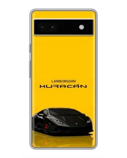 Чехол для Google Pixel 6a с картинкой «Lamborghini Huracan черный»