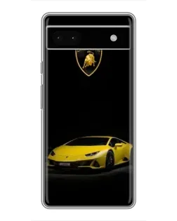 Чехол для Google Pixel 6a с картинкой «Lamborghini желтый акцент»