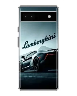 Чехол для Google Pixel 6a с картинкой «Классическая надпись Lamborghini»
