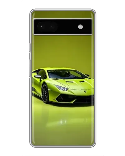 Чехол для Google Pixel 6a с картинкой «Салатовый Lamborghini Huracan»