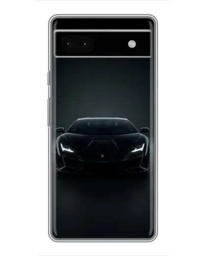 Чехол для Google Pixel 6a с картинкой «Черный Lamborghini Aventador»