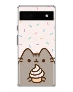 Чехол для Google Pixel 6a с картинкой «Пушин с кексом»