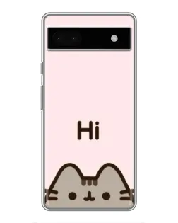 Чехол для Google Pixel 6a с картинкой «Пушин говорит Hi»