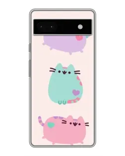Чехол для Google Pixel 6a с картинкой «Pusheen трио»