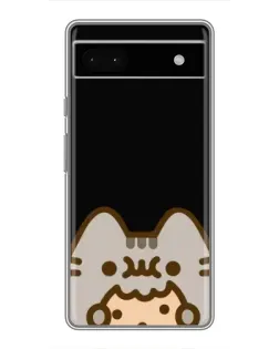 Чехол для Google Pixel 6a с картинкой «Пушин на черном»