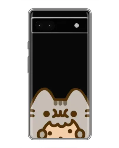 Чехол для Google Pixel 6a с картинкой «Пушин на черном»