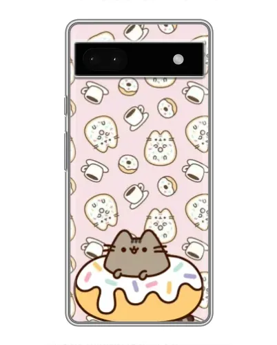 Чехол для Google Pixel 6a с картинкой «Пушин на пончике»