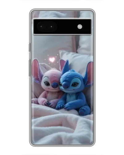 Чехол для Google Pixel 6a с картинкой «Плюшевые Стич Ангел»