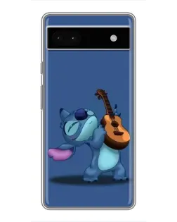 Чехол для Google Pixel 6a с картинкой «Стич с укулеле»