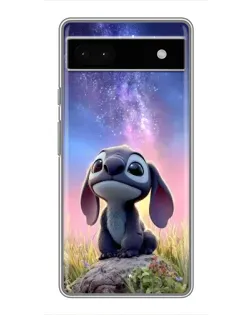 Чехол для Google Pixel 6a с картинкой «Стич на рассвете»