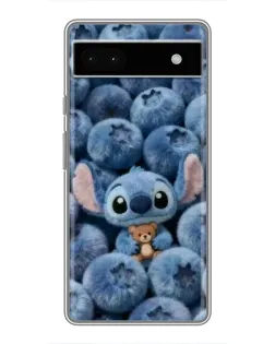 Чехол для Google Pixel 6a с картинкой «Стич и голубика»