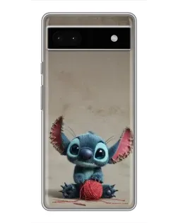 Чехол для Google Pixel 6a с картинкой «Стич на коричневом фоне»
