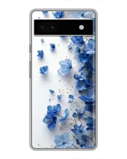 Чохол для Google Pixel 6a з картинкою «Блакитний квітковий каскад»