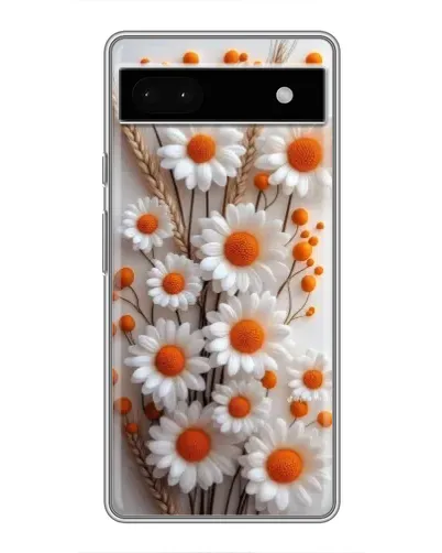 Чохол для Google Pixel 6a з картинкою «Білі сухоцвіти»