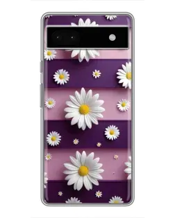 Чохол для Google Pixel 6a з картинкою «Ромашки на фіолетовому»