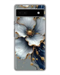 Чохол для Google Pixel 6a з картинкою «Біла квітка та золотий флюїд»