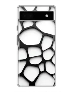 Чехол для Google Pixel 6a с картинкой «Белая объемная сетка»