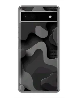 Чехол для Google Pixel 6a с картинкой «Темный абстрактный камуфляж»