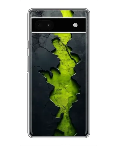 Чехол для Google Pixel 6a с картинкой «Салатовый разлом скалы»