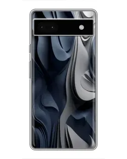 Чехол для Google Pixel 6a с картинкой «Объемные синие складки»