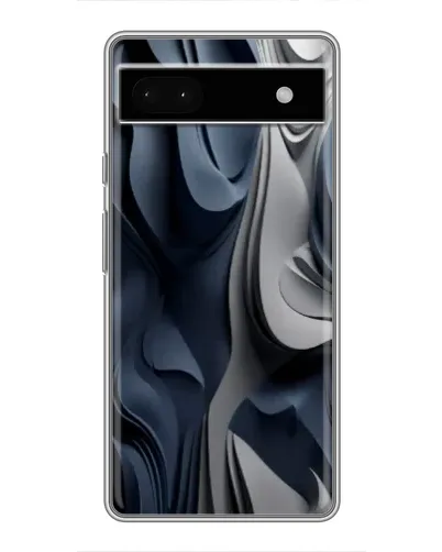 Чехол для Google Pixel 6a с картинкой «Объемные синие складки»