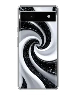 Чехол для Google Pixel 6a с картинкой «Черно-белая спираль»